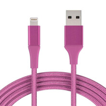 iPhone-laddningskabel av nylon2m rosa