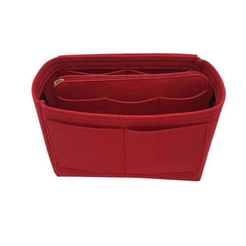 Travel Organizer Tote Liner Felt Insert 3 Sizes Red