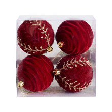Christmas Ball Ornaments Red 4 pcs Shatterproof