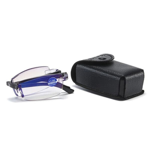 Faltbare Lesebrille, schwarz, Stärke 2,50