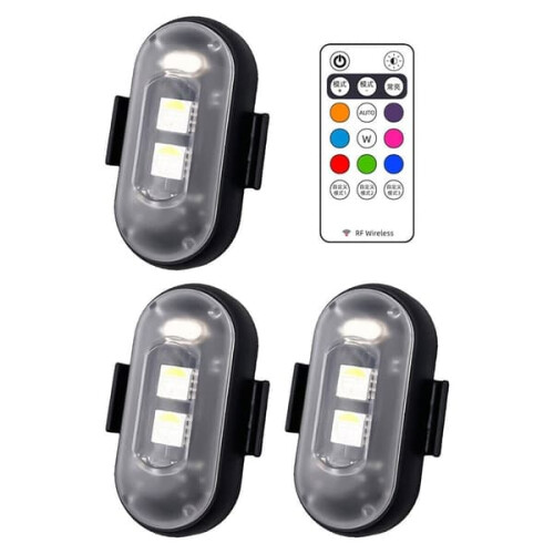 LED strobe φως αεροπλάνο 8 χρώματα 3 τεμάχια
