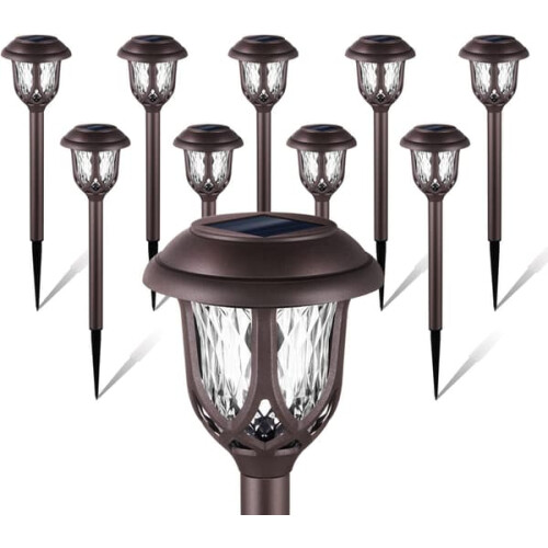 Luci solari decorative da esterno marroni, confezione da 10