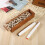 Wooden Pencil Box Brown Geometric 4-Pack 2