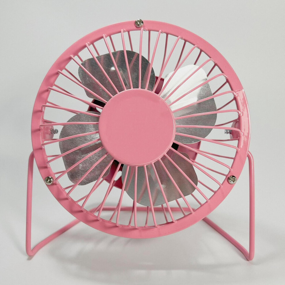 Happon Usb Mini Desk Fan 4 Inch Quiet Metal Pink 972745969624