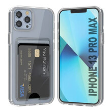 Przezroczyste etui z TPU do iPhone'a 13Pro Max z uchwytem na kartę