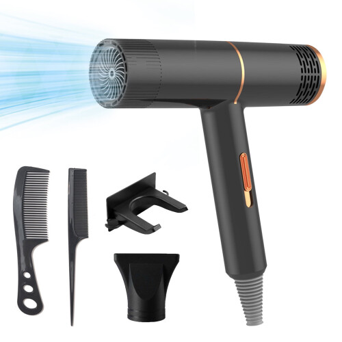 Ionic Hair Dryer with Diffuser and Nozzle for All Hair Types 1