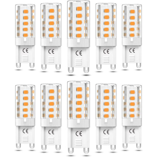 Λαμπτήρας LED G9 με ρύθμιση έντασης 5W3000K Θερμό Λευκό 10 τεμάχια