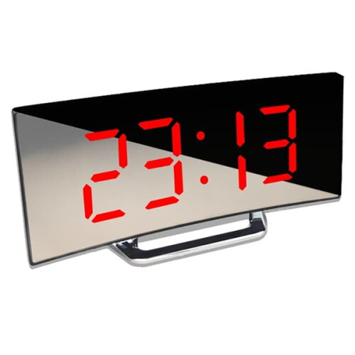 Despertador digital de 7 polegadas com LED curvo e intensidade regulável