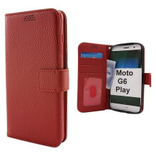 Motorola Moto G6 Play wallet stand case red