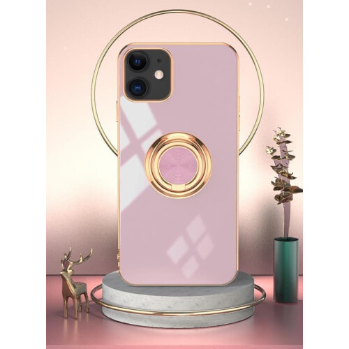 iPhone14Pro Max-deksel gulllilla med ringstativ
