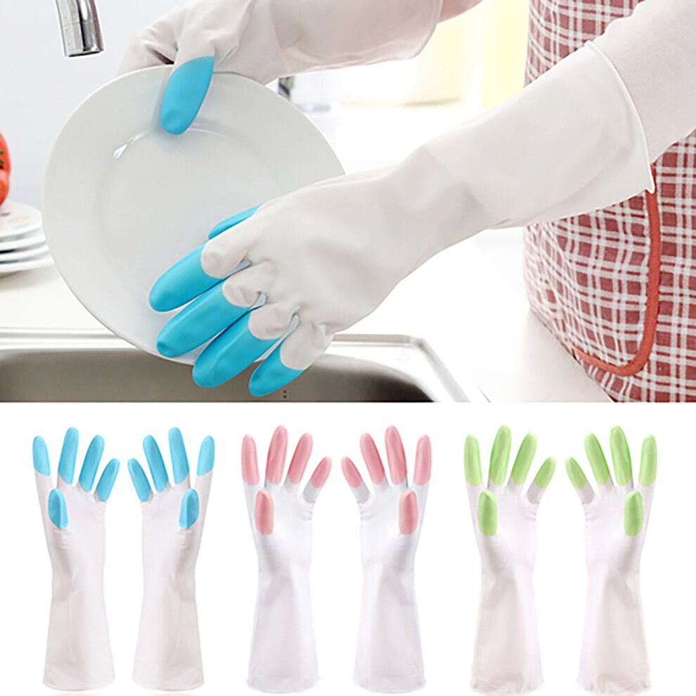 Hariumiu reusable rubber gloves extra thick long sleeve
