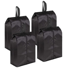 Travel shoe bags portable zipper 17x9 inch 4-pack black