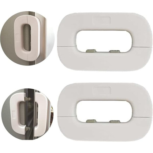 Barnsäkerhetslås för kylskåpsdörrar, 2-pack