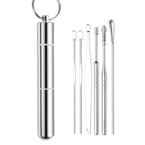 Earwax Removal Tool Kit Silver 12-Piece