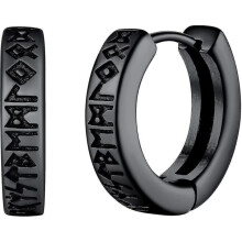Σκουλαρίκια κρίκοι Viking Runes 12mm Huggie με κουτί δώρου