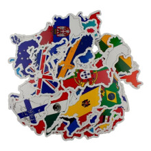 Pacote multicolorido de adesivos de países