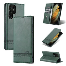 Samsung Galaxy S23Ultra pénztárca tok sötétzöld