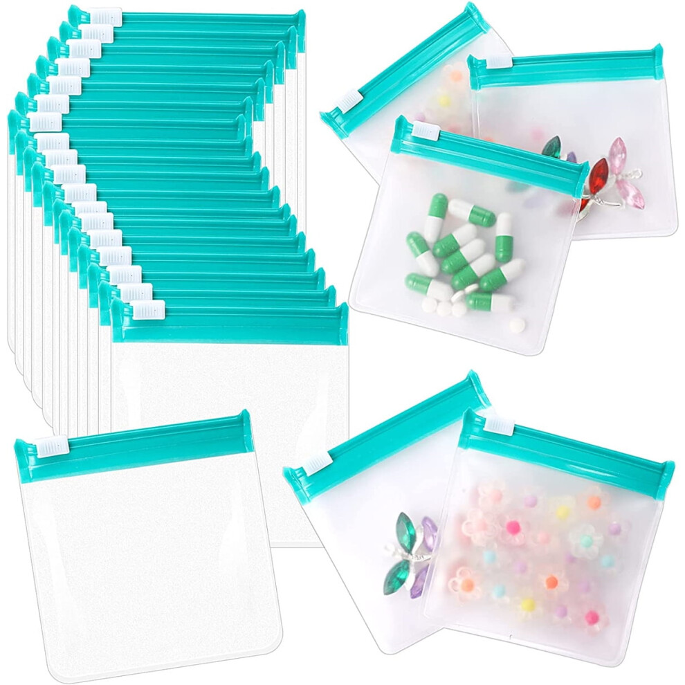 Pill Storage Pouches Clear Zippered 10 pcs 2.75 x 3 inch