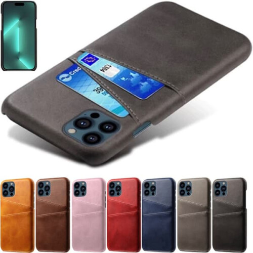 iPhone14Pro-deksel mørkebrunt kort