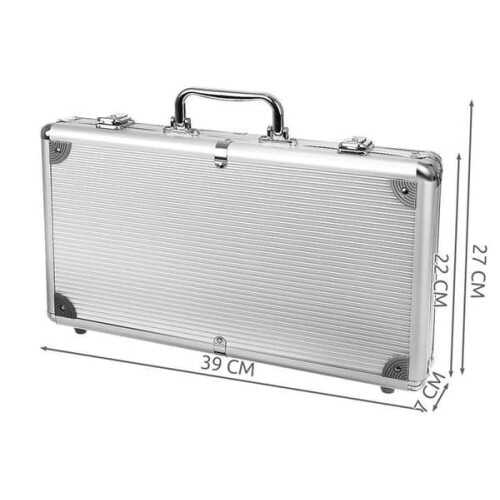 Poker Set with Bag Silver 300 Chips 1