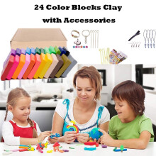 Ultrazachte kerstcadeauset met 24 kleuren, rekbaar bak- en vormmateriaal voor winterse cadeaus, compatibel met kinderaccessoires