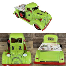 Christmas truck centerpiece green vintage farm pickup