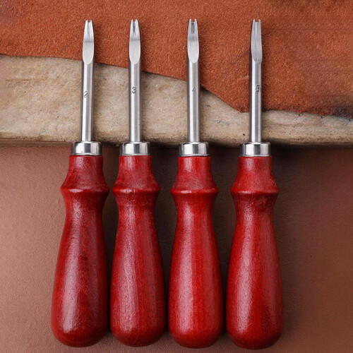 Leather Edge Beveler with Wood Handle 4 Sizes 2