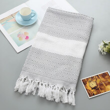 Soldes LOOPSUN pour la Saint-Valentin 2024 ! Serviette de bain absorbante en coton, grande taille, rayures tricotées, franges, style européen et