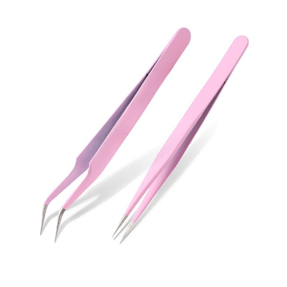 Stainless Steel Tweezers Set â Bend and Straight, 1 Set