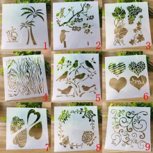 Heart Bird Nature Stencil Pack 9 Pieces