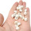 Imitation Pearl Buttons Pure White Silver Tone 12pcs 2