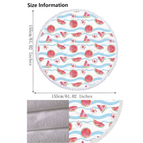 AuroraX Round Boho Beach Blanket 60x60 Inch 1