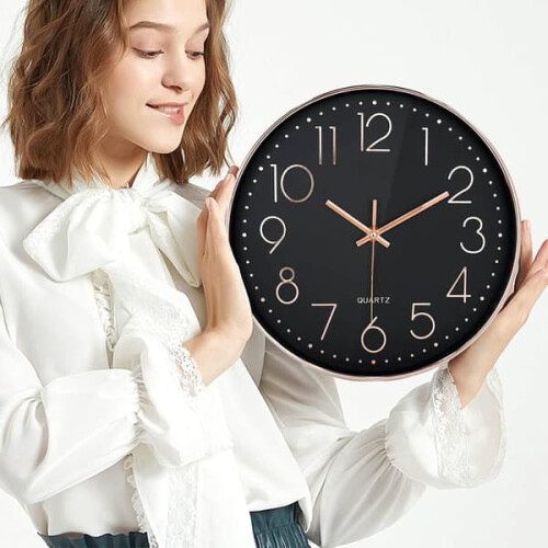 Silent Wall Clock Arabic Numerals 20cm Quartz 1