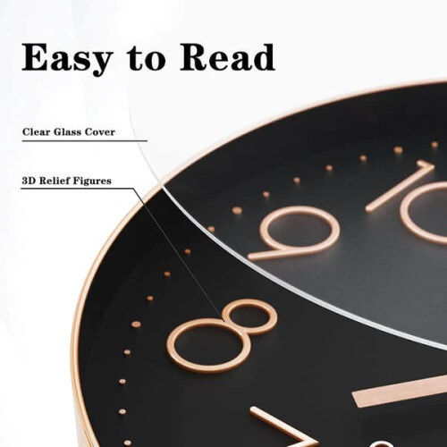 Silent Wall Clock Arabic Numerals 20cm Quartz 2