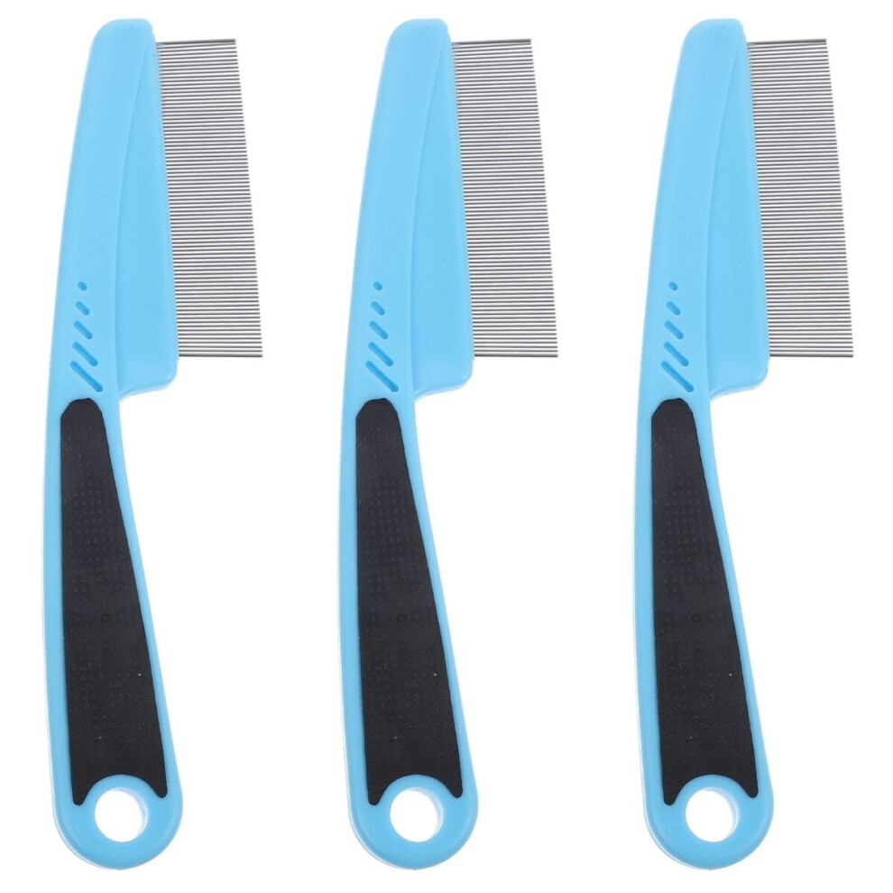 Stainless Steel Fine Tooth Comb for Dandruff and Pets 3 Pack