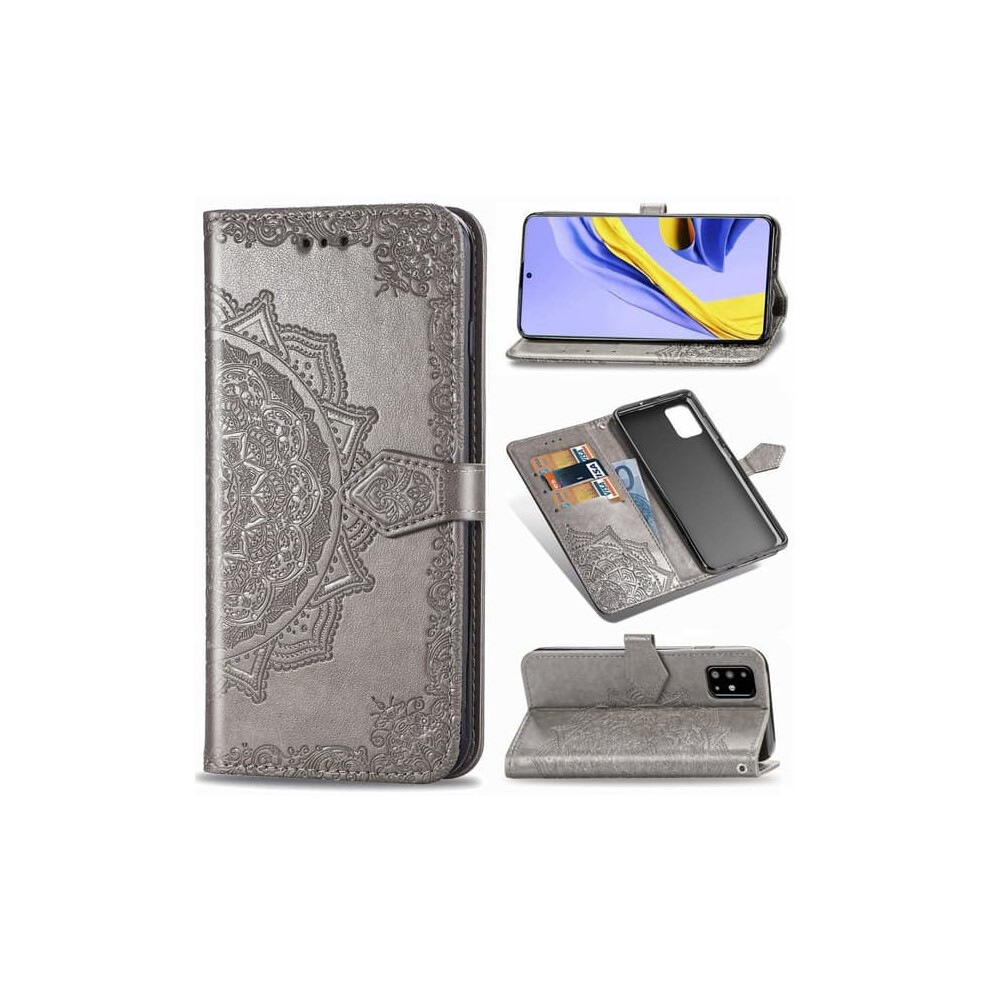Samsung Galaxy A51 Mandala Wallet Case Grey 962125341508