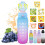 Botella de agua de vidrio HTHJSCO de 1 litro con 7 cápsulas de sabor 1