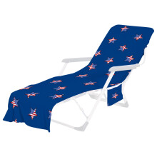 Housse de chaise longue de plage avec poches latérales, en microfibre, idéale pour la piscine, le jardin et la plage - Facile à transporter