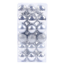 Silver Christmas Tree Balls Shatterproof Plastic 36PCS 4CM