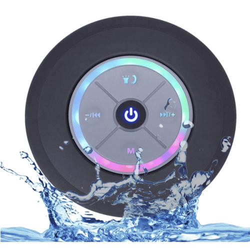 LED shower speaker waterproof Bluetooth white 1