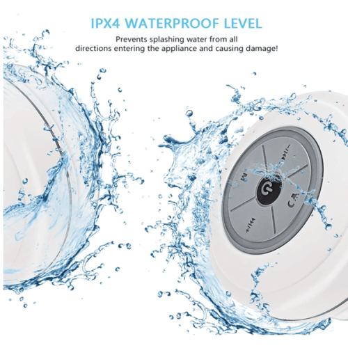 LED shower speaker waterproof Bluetooth white 2