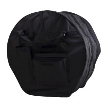 Rumpulaukku, paksu, vedenpitävä pehmuste, musta, ulkoisella kantorepulla tomeille ja lyömäsoittimille, halkaisija 65 cm