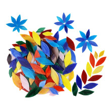 Mosaic Tiles Stained Glass Petal Leaves 100 pcs