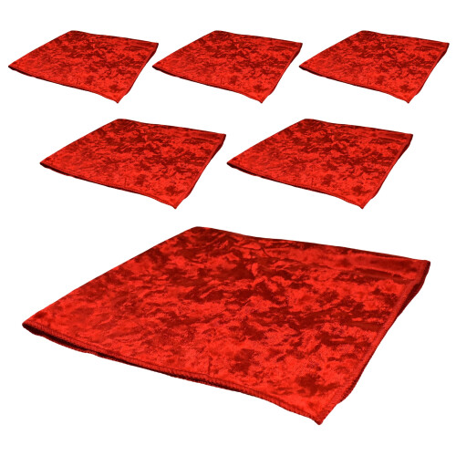 Homeford Samt-Serviette, 50 cm, 6 Stück, Rot