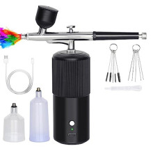 Kit AéRographe - Compresseur AéRographe Portable Rechargeable, Pistolet AéRographe Automatique Professionnel Sans Fil, pour Nail Art, Maquillage B