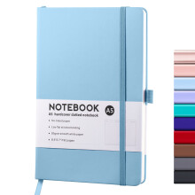 Yuseik A5 Linjerad Anteckningsbok 96 Ark, Hård Läderpärm, 100 GSM Linjerat Papper, Med Innerficka & Resårband, Enkel Studentjournal Bu1
