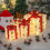 Christmas Decoration Set Pre-Lit Gift Boxes Warm White LED 8