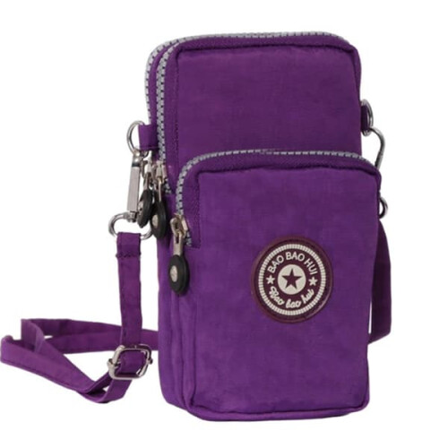 Bolsa de ombro resistente para celular, rosa escuro. 2