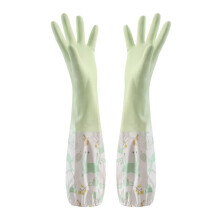 Rubber Cleaning Gloves with Lining, Waterproof, 1 Pair