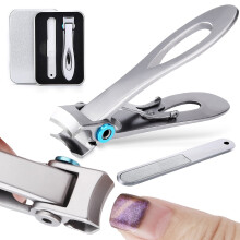 Cortaúñas de 2 piezas para uñas gruesas - Mandíbula ancha, cortaúñas de acero inoxidable resistente, tamaño extragrande para hombres y